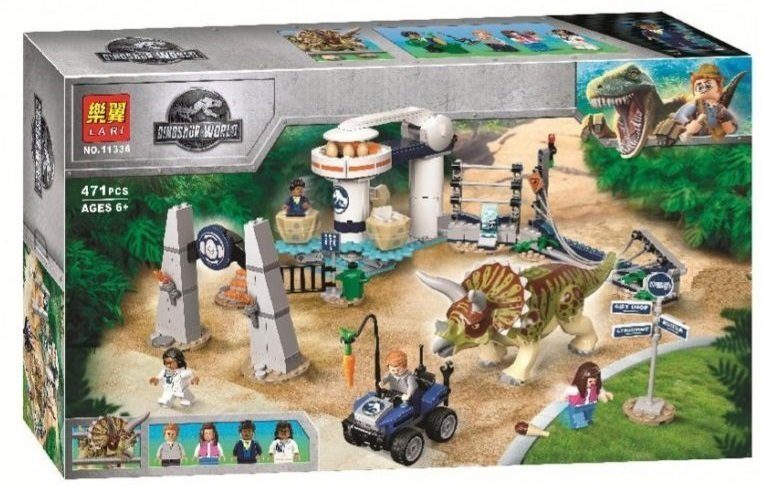 Конструктор Lari Dinosaur World 11336 Нападение Трицератопса