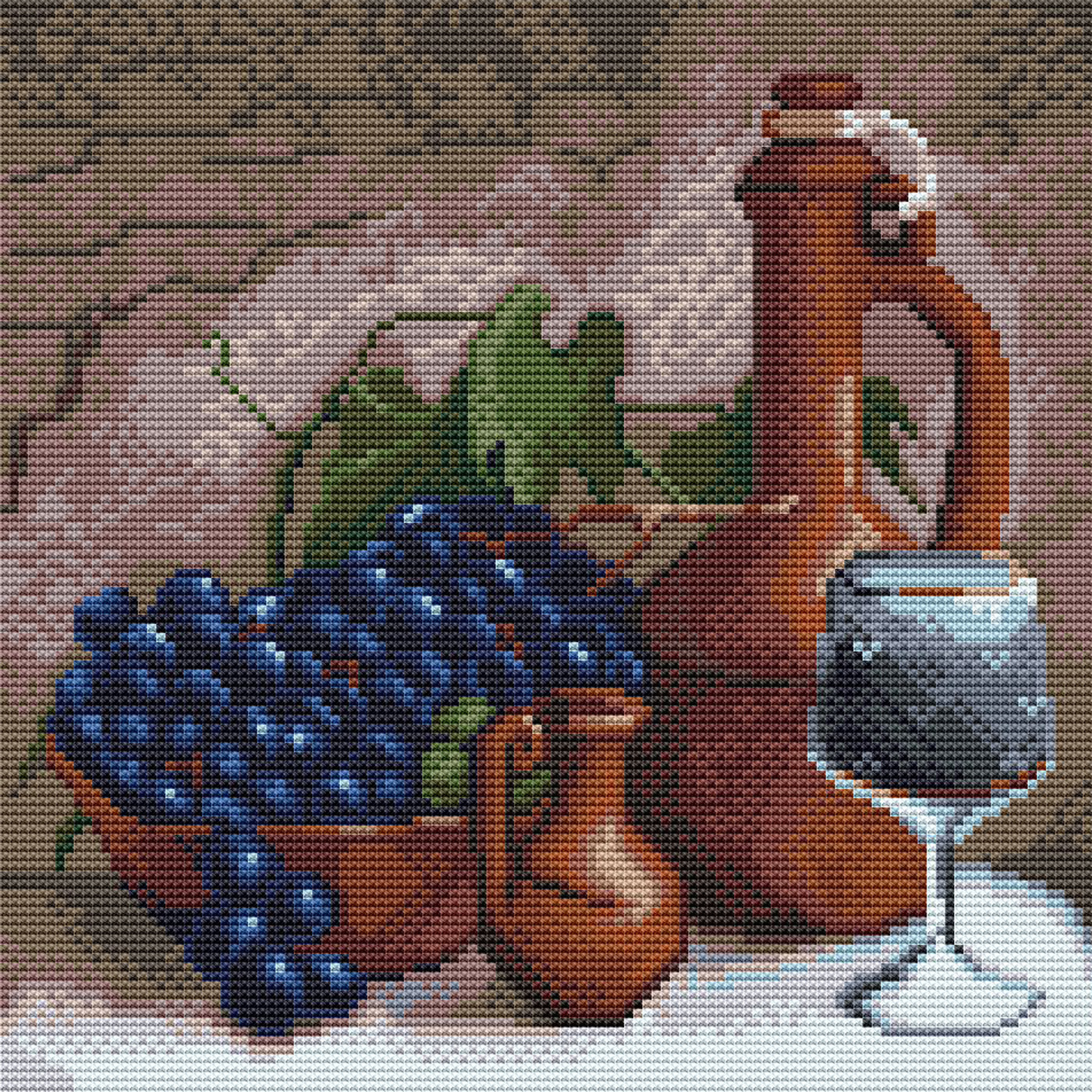 фото Алмазная мозаика сильвертойз натюрморт с виноградом