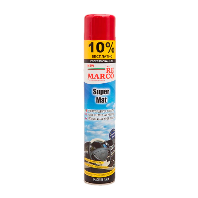 Полироль для пластика салона RE MARCO Super Mat (матовый) 750мл, аэрозоль, вишня, RM-812