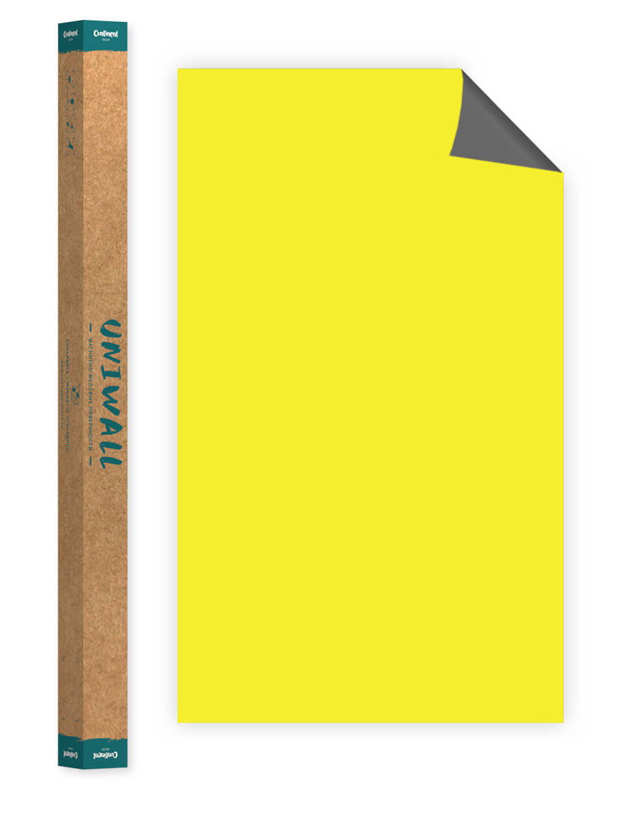 Самоклеющиеся магнитно-меловые обои желтый Continent Decor ROLLS-120-300-DSA меловые смываемые маркеры edding