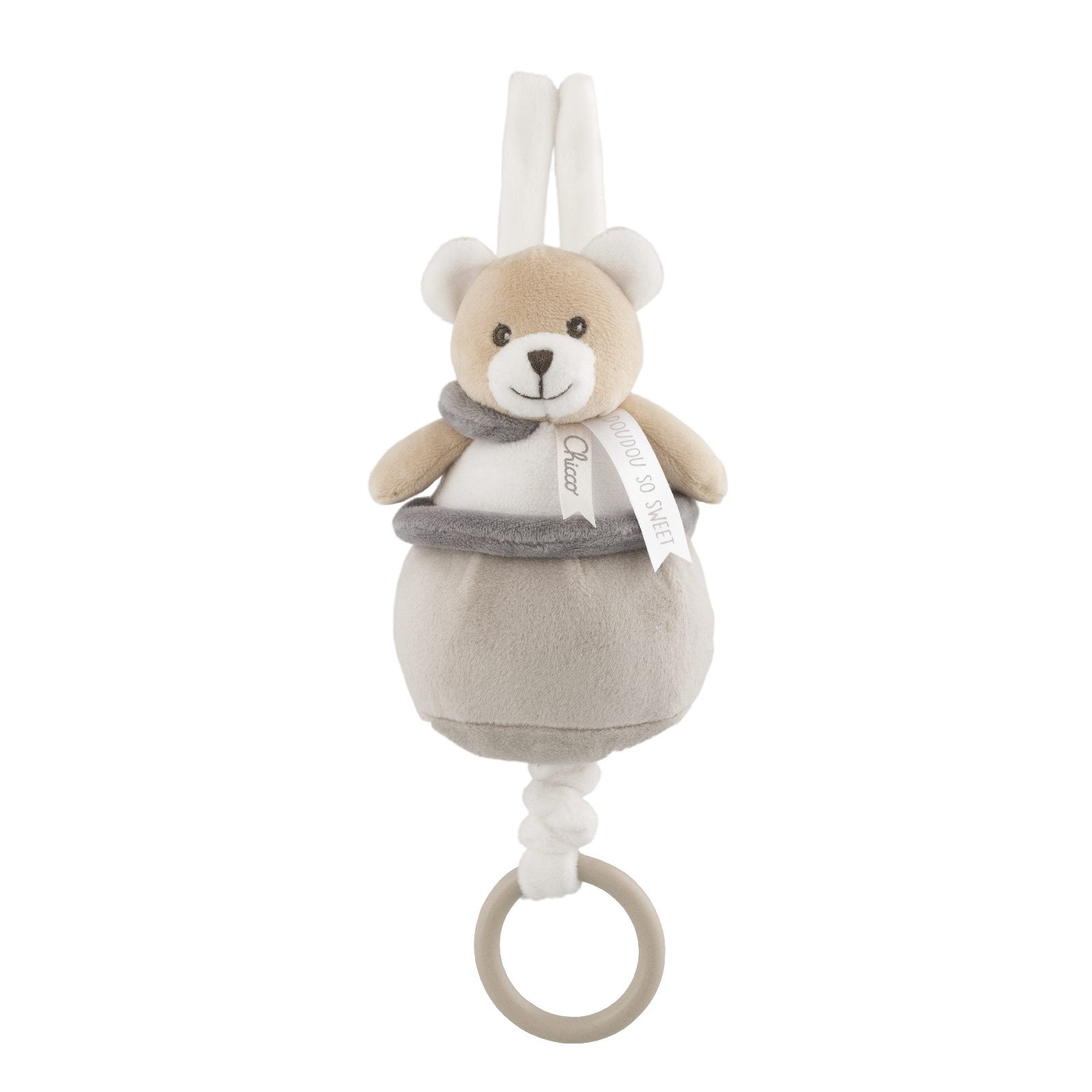 Подвеска мягкая музыкальная Chicco Медвежонок Doudou 0м+ мягкая игрушка chicco музыкальная с ночником проектором мишка