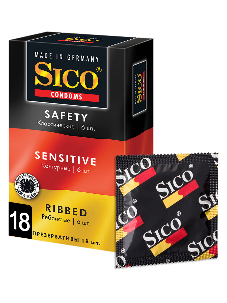 Купить Презервативы Sico Safety Sensitive Ribbed 18 шт.