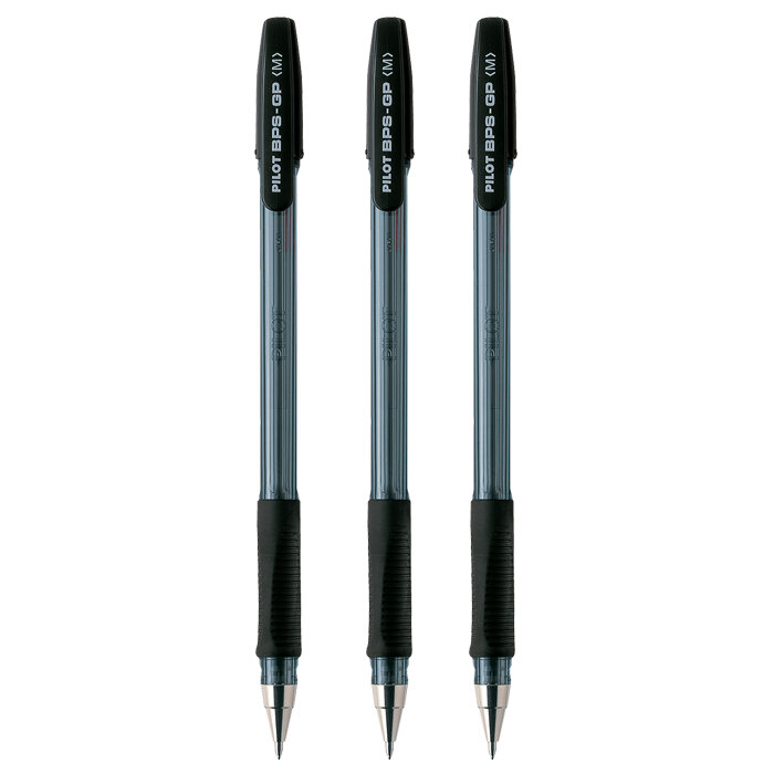 

Набор ручек шариковых Pilot BPS-GP-M-B-SET, черные, 1 мм, 3 шт.