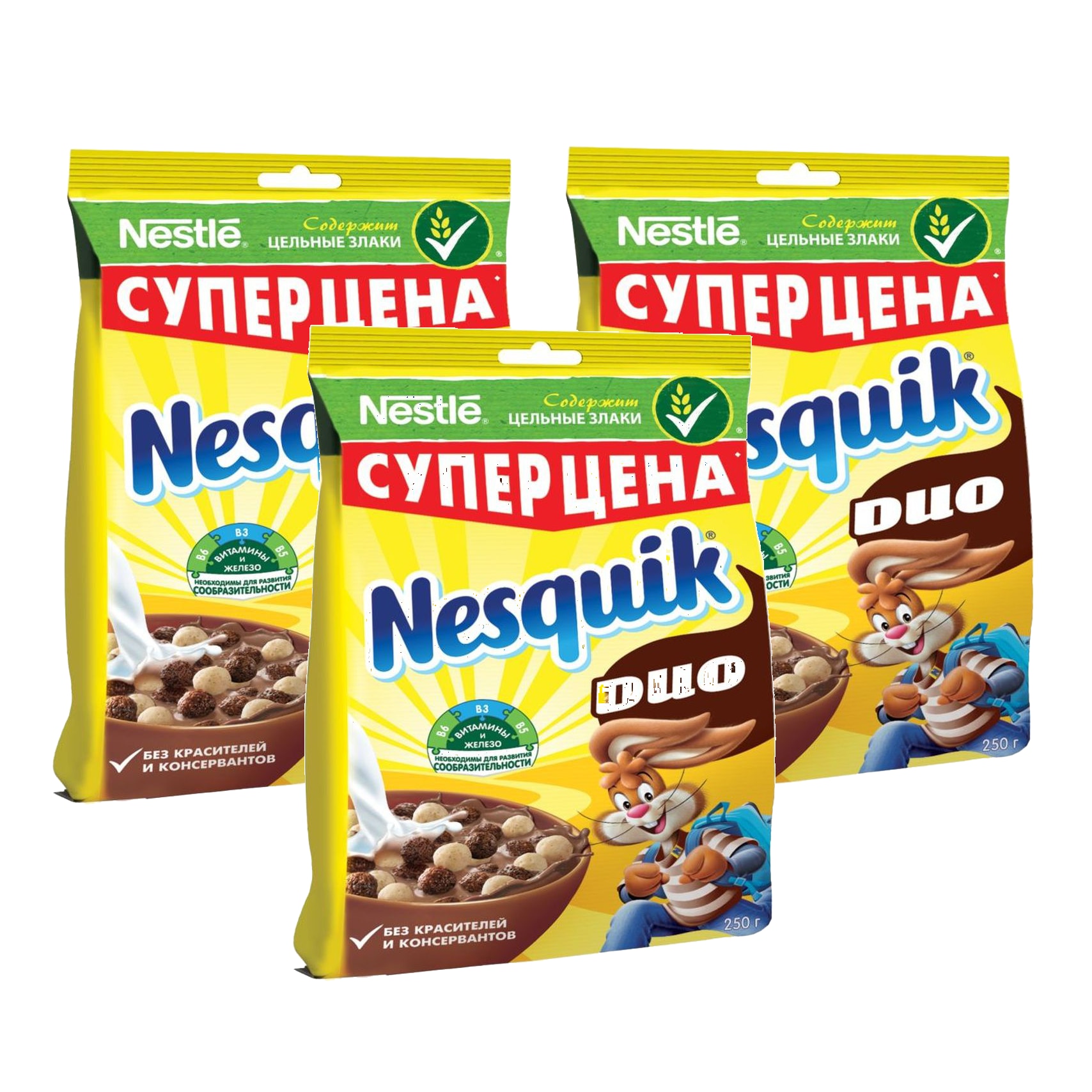 

Nesquik Duo вкус белого и темного шоколада 3*250 г