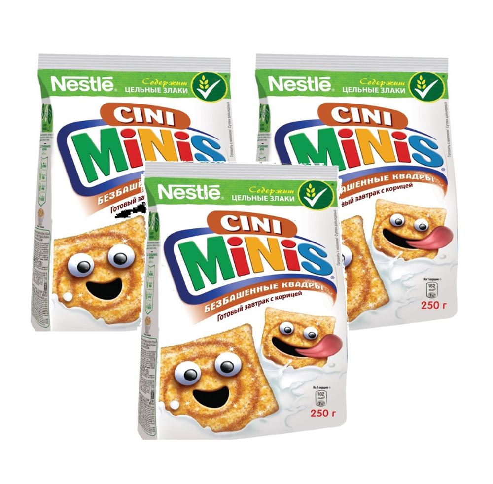 

Пшеничные хлопья Cini-Minis Безбашенные квадры с корицей 3*250 г