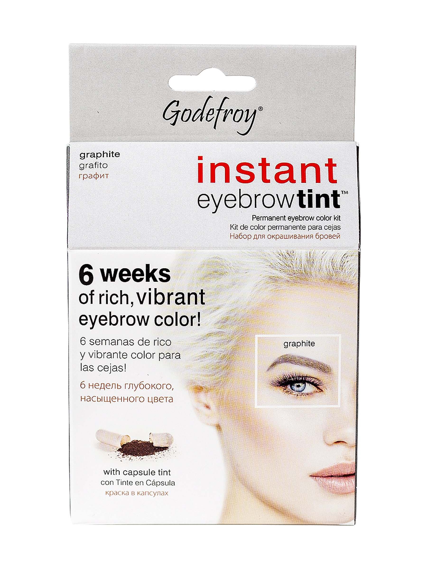 фото Краска-хна для бровей godefroy eyebrow tint graphite с эфф.татуажа 15 капс