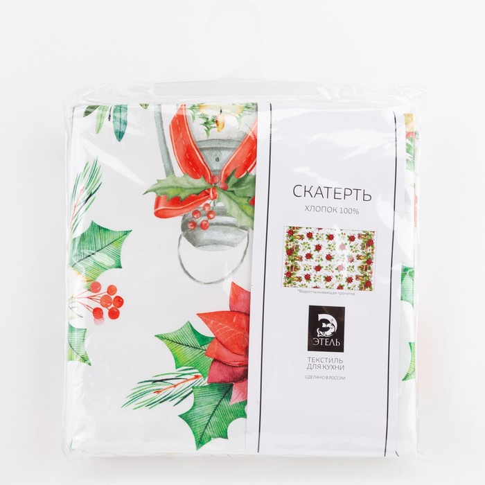 

Скатерть "Этель" Christmas red flowers 149х180 см с ГМВО, 100% хл, Разноцветный