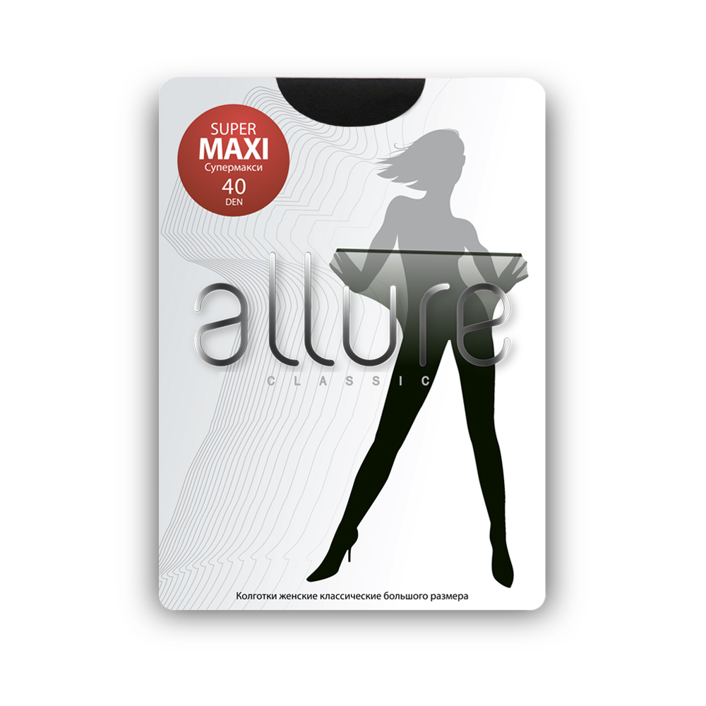 

Колготки женские ALLURE SUPERMAXI 40 черные 8, SUPERMAXI 40