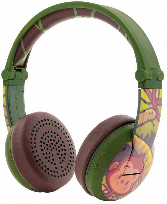 фото Беспроводные наушники buddyphones wave monkey green