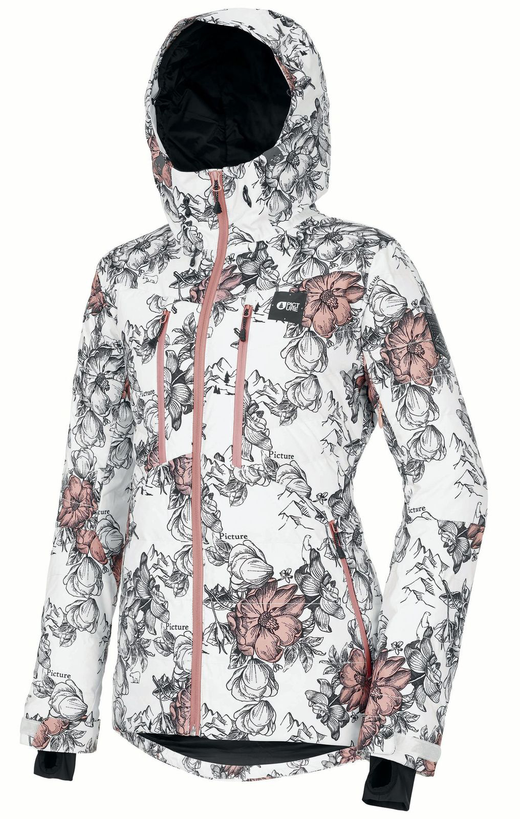 фото Куртка сноубордическая picture organic 2020-21 pluma peonies white (us:xs)