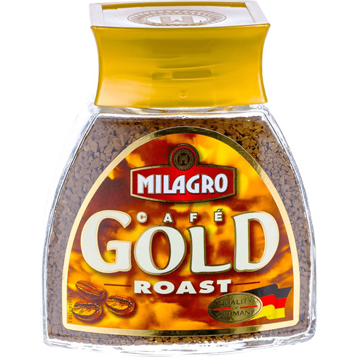 Кофе растворимый Milagro Gold Roast сублимированный смесь арабики и робусты 100 г