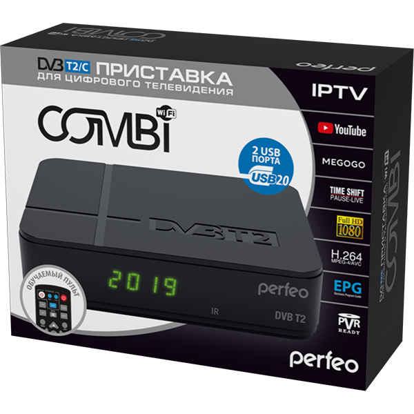 фото Dvb-t2 приставка perfeo combi black