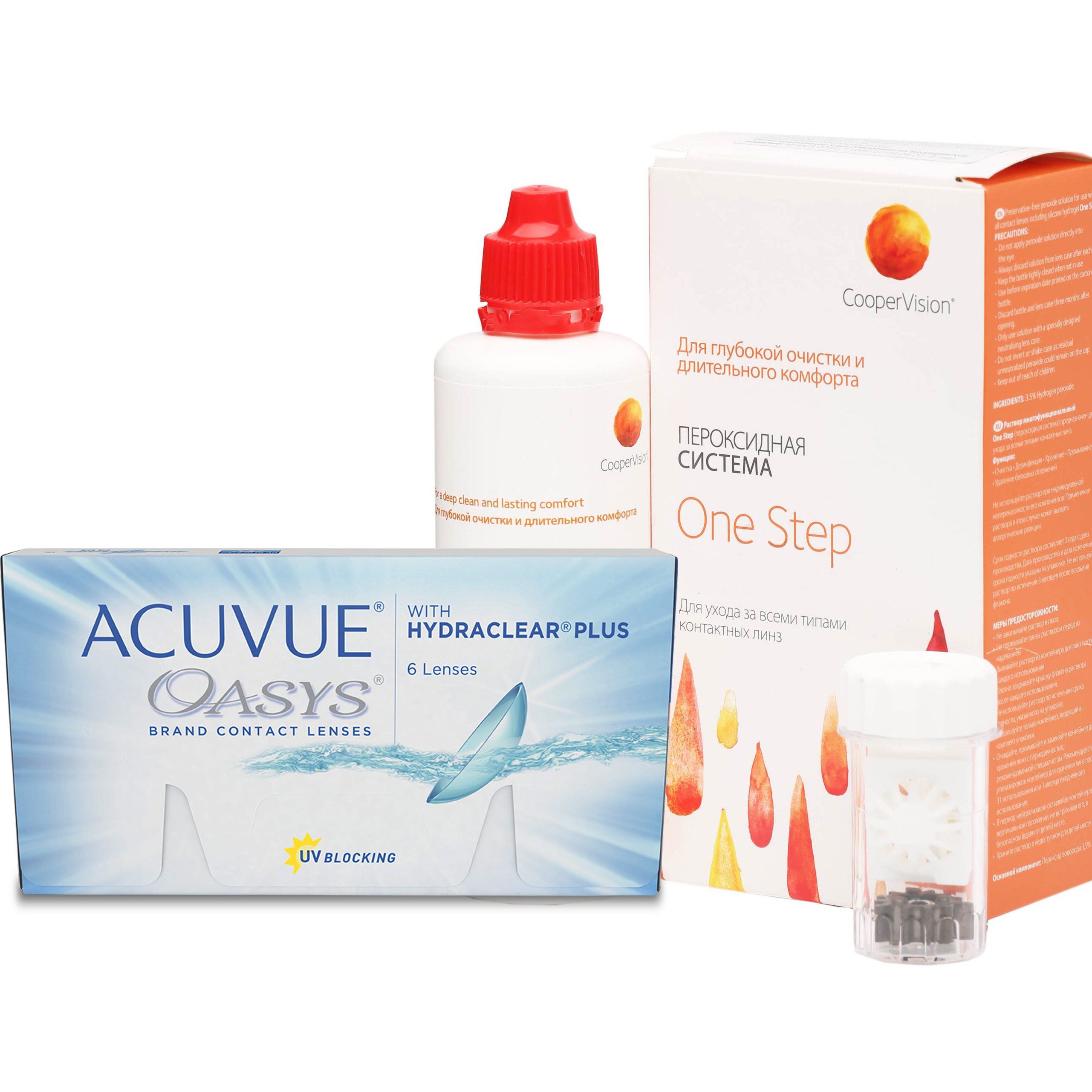 

Контактные линзы Acuvue Oasys with Hydraclear Plus 6 линз R 8.8 +5,75 + One Step 360 мл, Oasys with Hydraclear Plus 6 линз + One Step