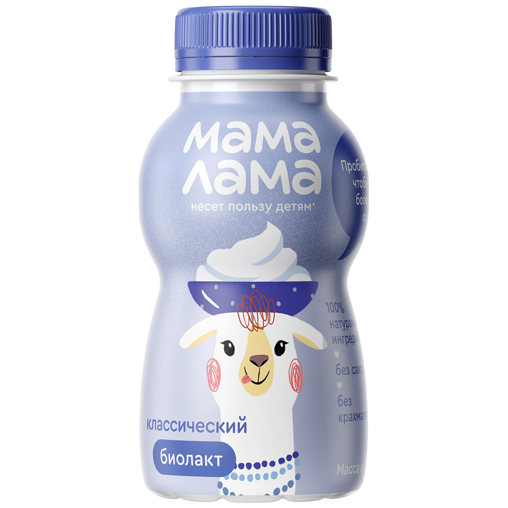 

Напиток Мама Лама кисломолочный Биолакт классический 2.8% 200 г
