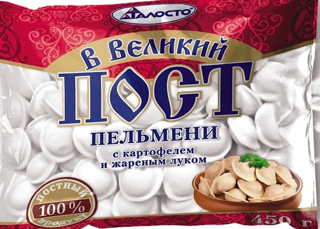 

Пельмени Талосто Великий пост с картофелем, жаренным луком 450 г