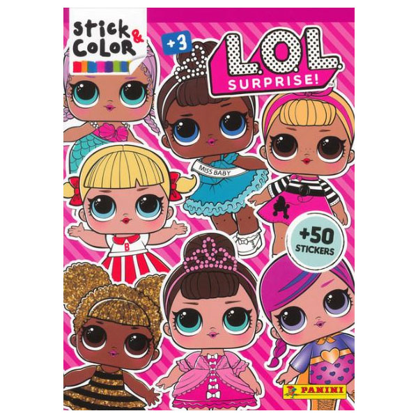 

Panini Альбом с раскрасками и играми LOL OFFICIAL STICK&COLOR+ 50 наклеек (розовый)