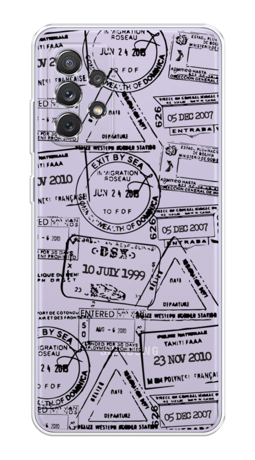 

Чехол на Samsung Galaxy A73 "Visa stamps 2", Белый;черный;серый, 2104650-2