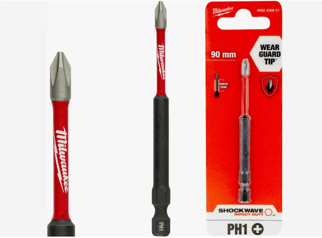 

Насадка Milwaukee SHOCKWAVE PH1 90mm - 5шт, Насадка SHOCKWAVE PH1