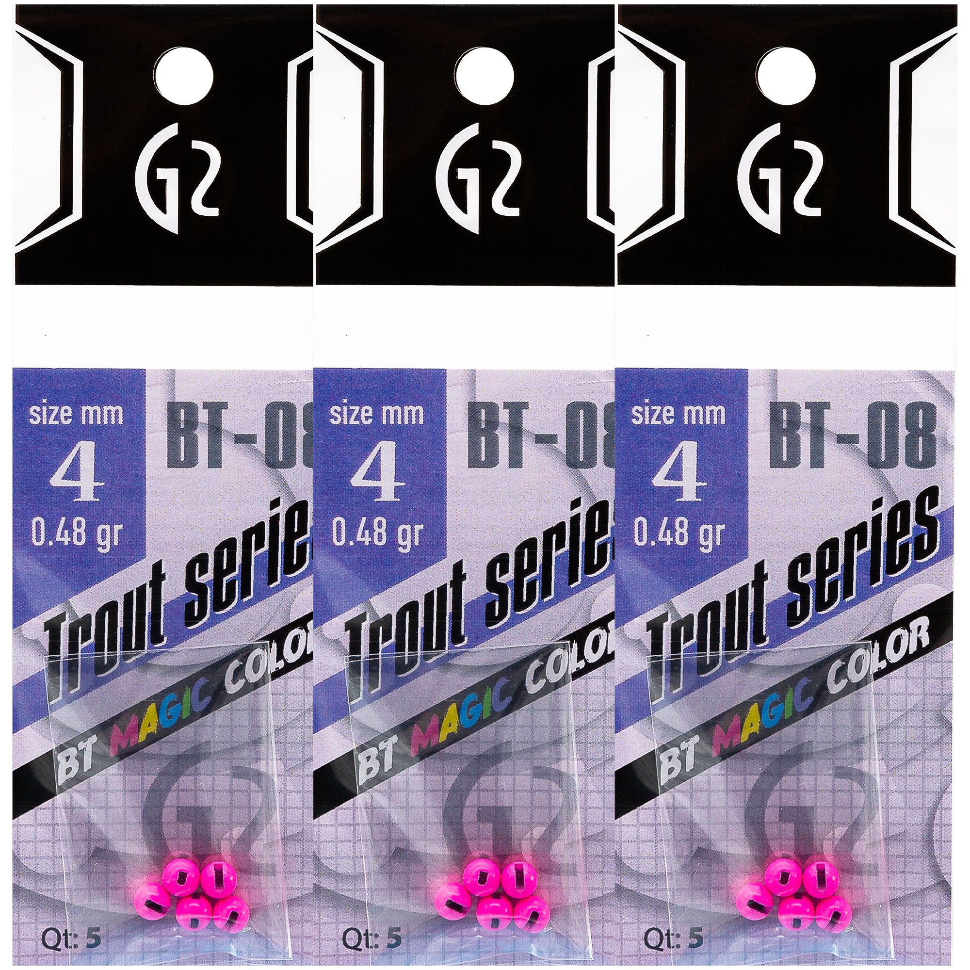 

Вольфрамовые грузила G2 Bt Magik Color 0.48 гр цвет Розовый, 15 шт, Bt Magic Color