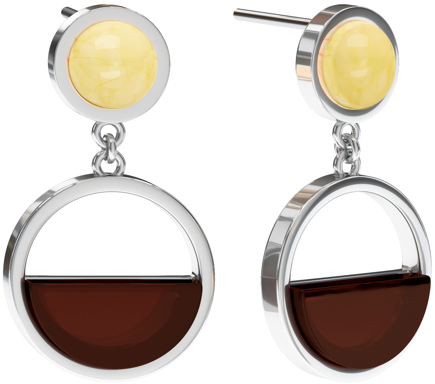 

Серьги из серебра с янтарем Sun Stone E9204RO, E9204RO