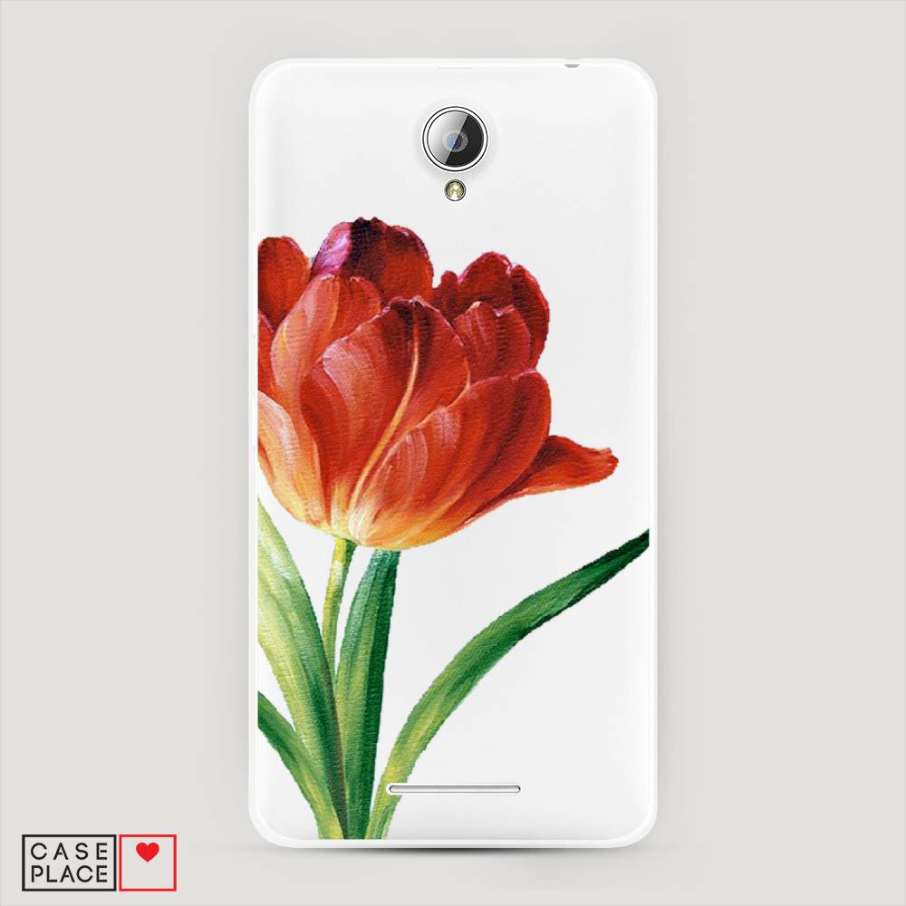 фото Чехол awog "красный тюльпан" для lenovo a5000