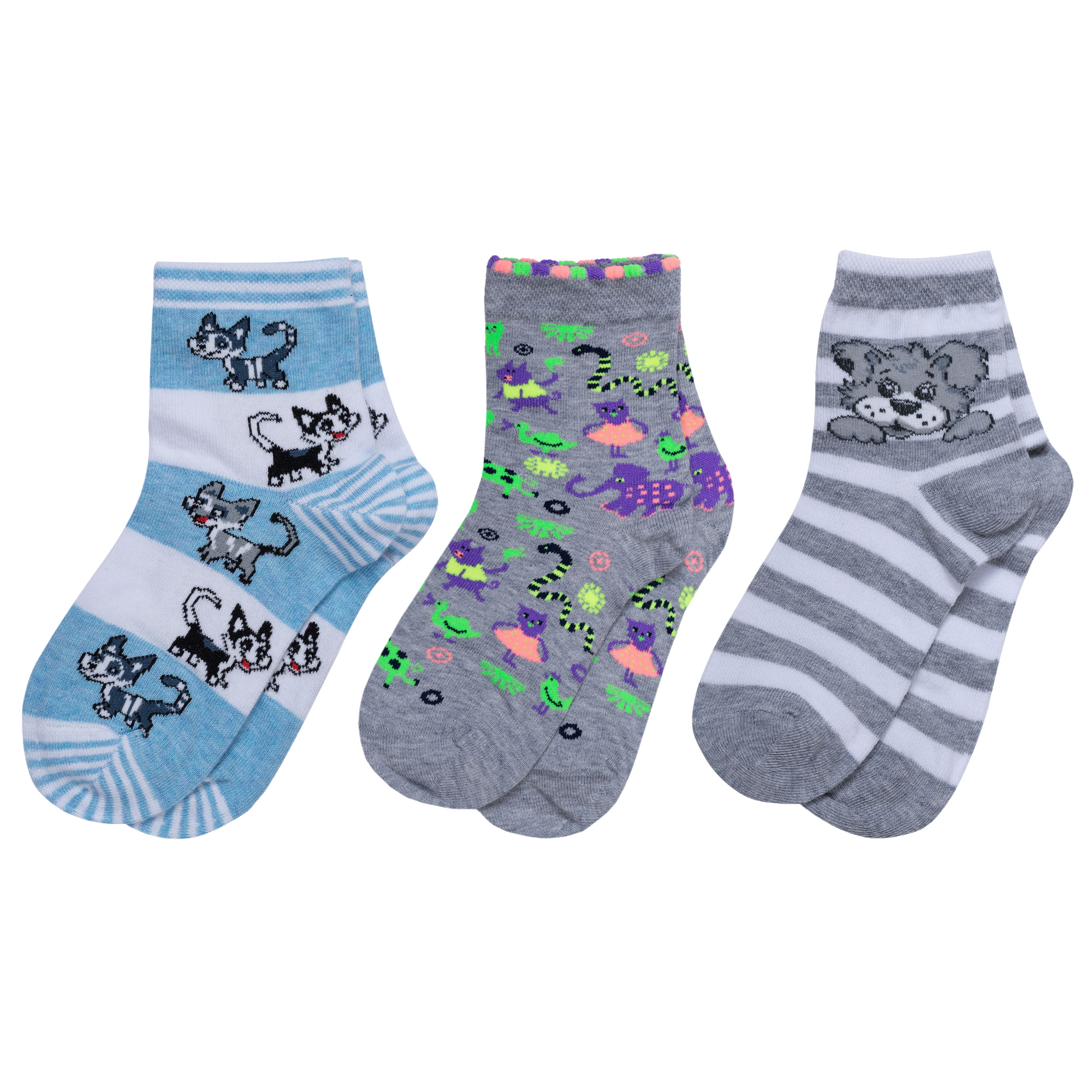 

Носки для девочек Красная Ветка 3-С-17Д цв. белый; серый; голубой р. 38, 3-С-17Д