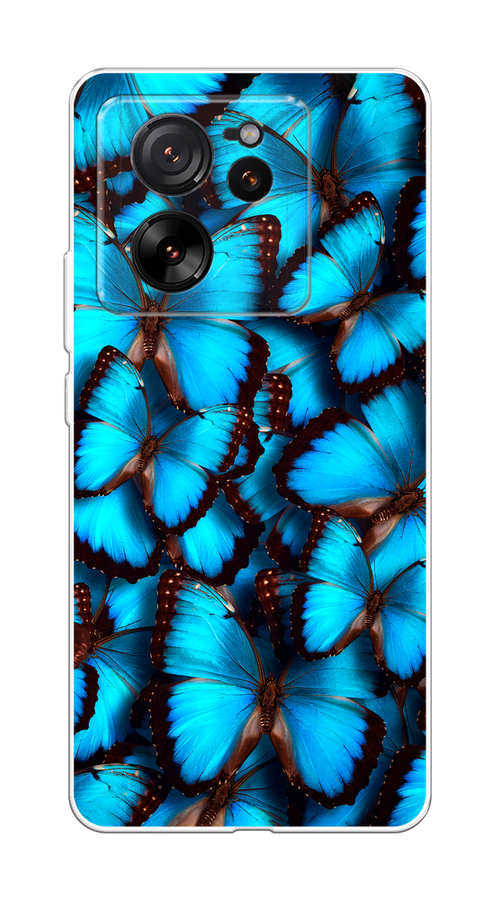 

Чехол на Xiaomi 13T Pro "Тропическая бабочка 2", Голубой;черный, 319950-1