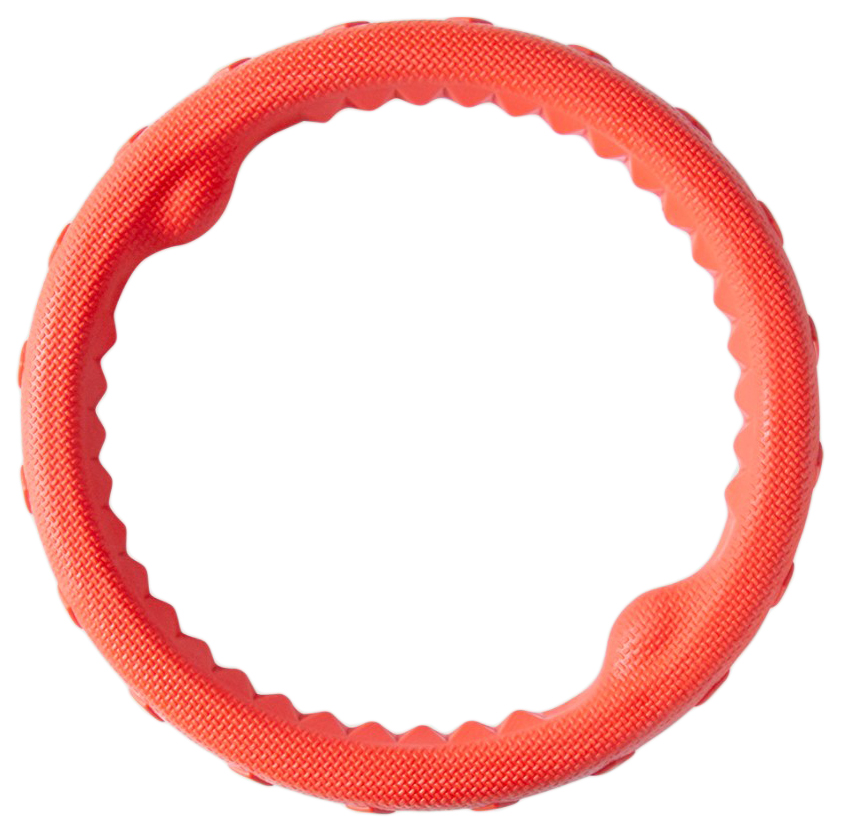 фото Жевательная игрушка для собак зооник кольцо плавающее, оранжевый, 3 см