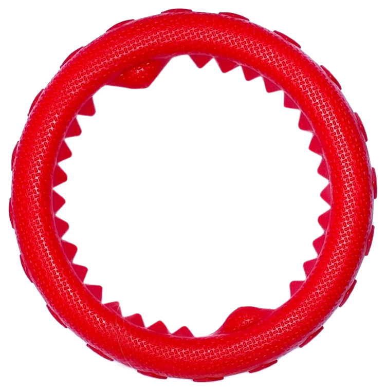 фото Жевательная игрушка для собак зооник кольцо плавающее, красный, 3 см