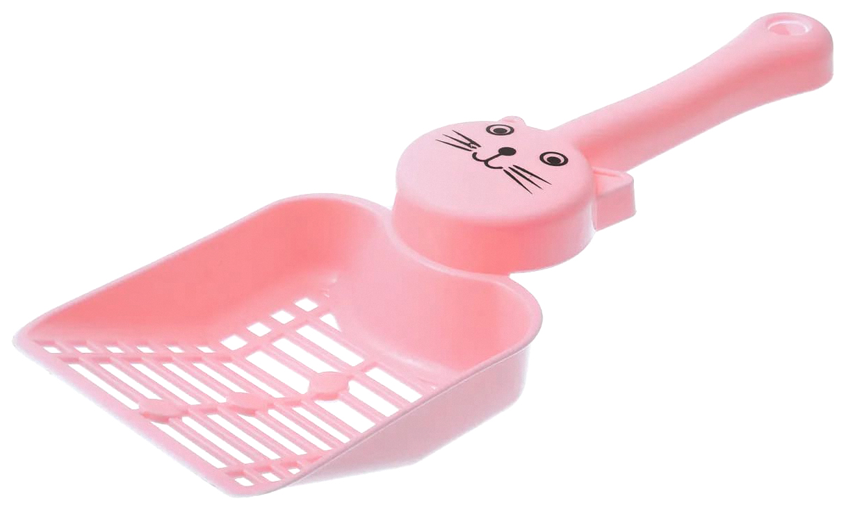 фото Совок для кошачьего туалета zooone кэт сетчатый, мелкие отверстия, розовый, 24,5х9,2 см