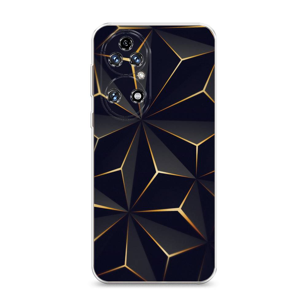 

Чехол на Huawei P50 "Черные полигоны", Золотистый;черный, 6104950-3