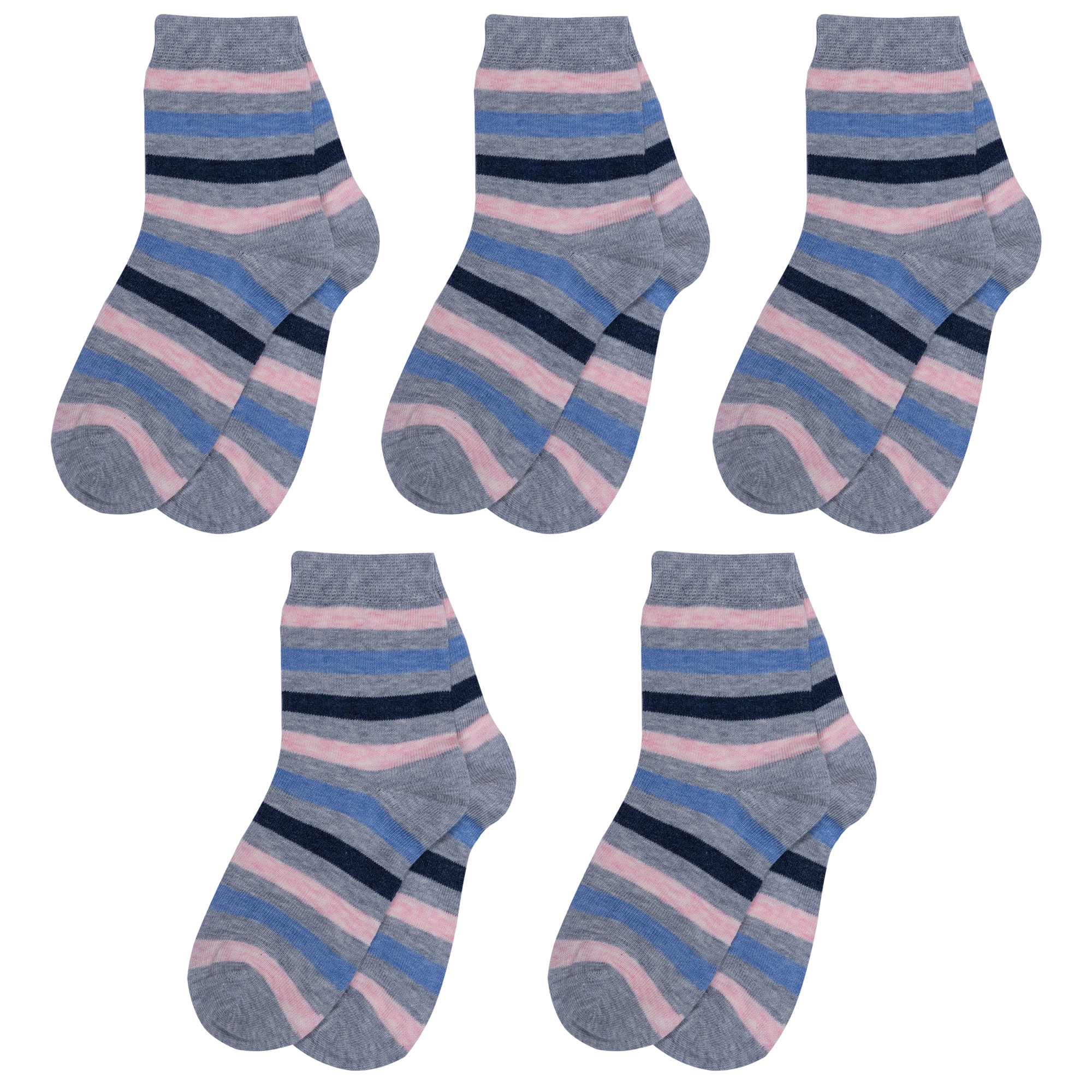 Носки для девочек Rusocks 5-Д3-13160 цв. серый; синий; розовый; голубой р. 24