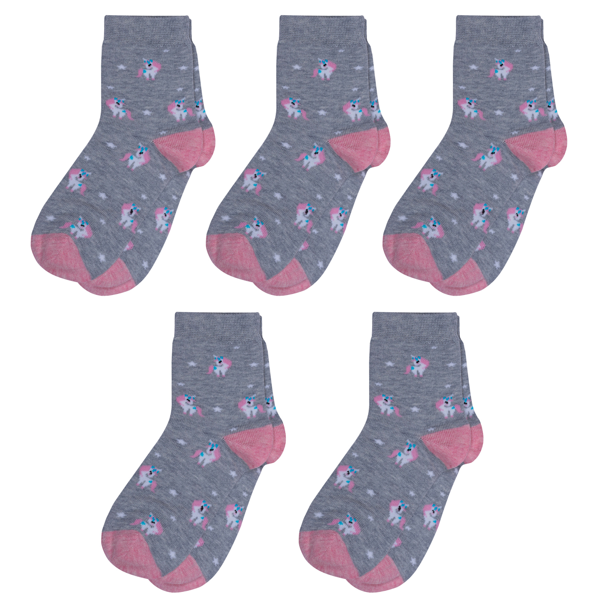 

Носки для девочек Rusocks 5-Д3-13160 цв. серый; белый; розовый р. 24, 5-Д3-13160