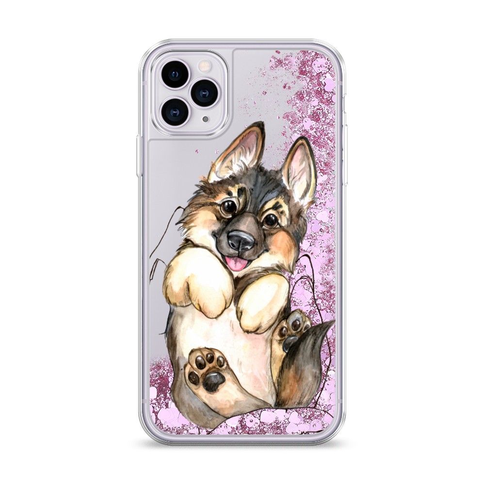 

Жидкий чехол с блестками "Овчарка в ладошках" на Apple iPhone 11 Pro Max, 12294-1