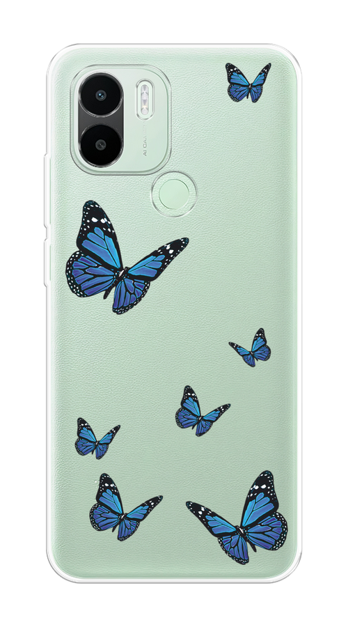 

Чехол на Xiaomi Redmi A1+/Redmi A2+/C51/C50 "Blue butterflies", Синий;черный, 318550-1