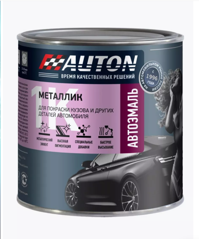 

Краска калина 104 AUTON металлик БАНКА 0.85 л., Красный