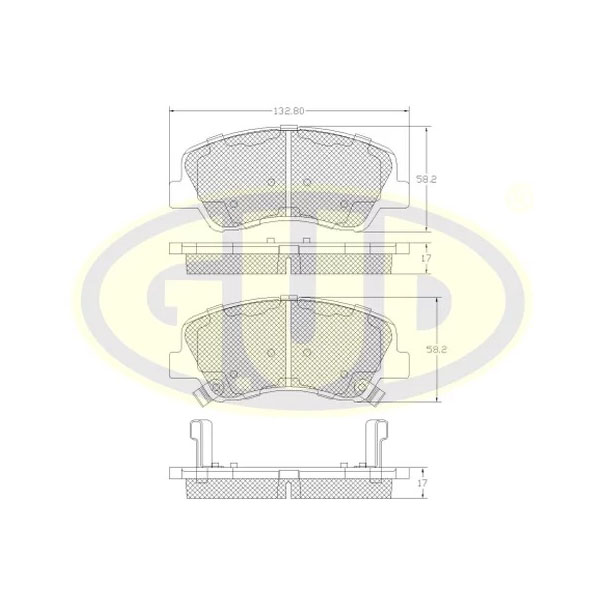 GUD GBP148802 К-т колодки пер hyu solaris/accent iv 10-/i40 11-/ rio iii 11- ()