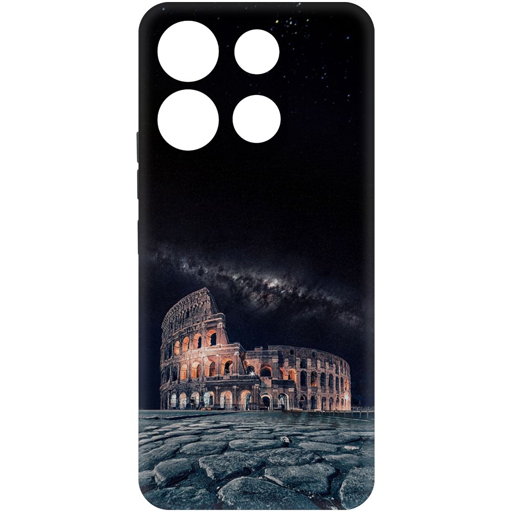 

Чехол-накладка Krutoff Soft Case Италия, Колизей для ITEL A60 черный