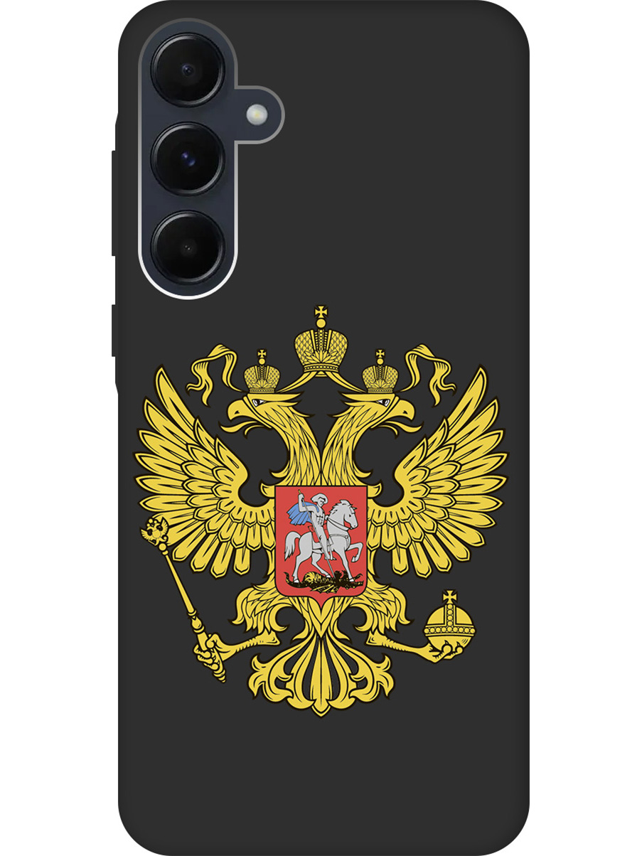 

Силиконовый чехол на Samsung Galaxy A55 с рисунком "Patriot" Soft Touch черный, Черный;желтый;красный, 20012127