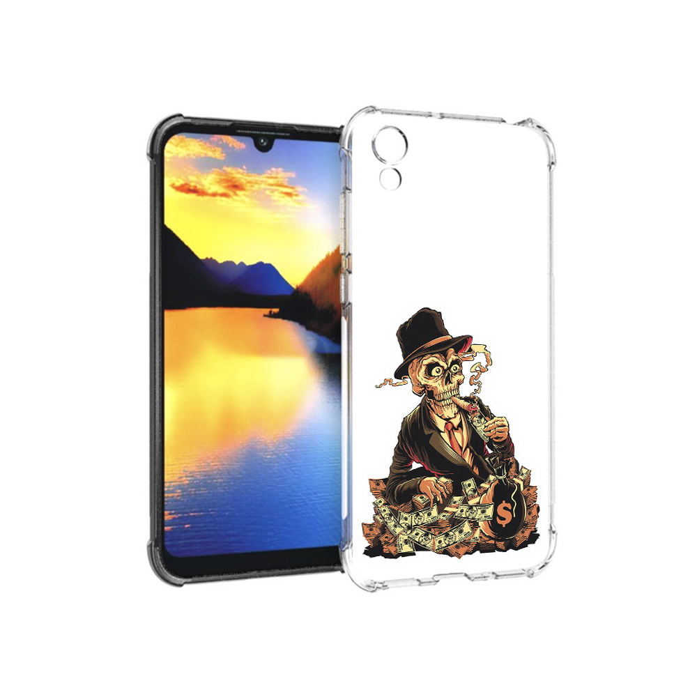 

Чехол MyPads Tocco для Huawei Y5 нарисованный череп с сигаретой, Прозрачный, Tocco