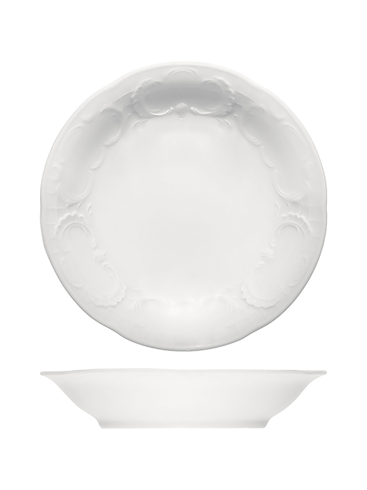 

Блюдо для фруктов круглое Bauscher Mozart фарфоровое 14 см белое