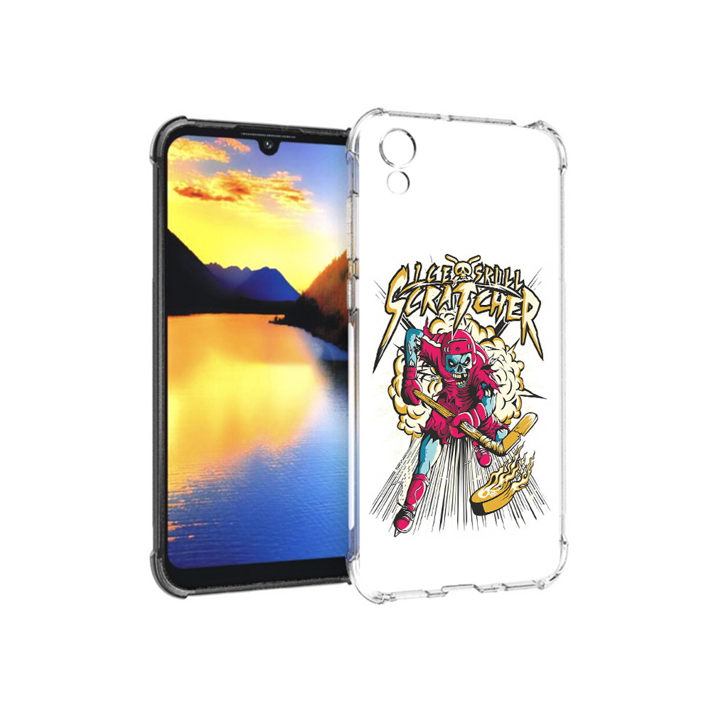 

Чехол MyPads Tocco для Huawei Y5 нарисованный скелет хоккеист, Прозрачный, Tocco