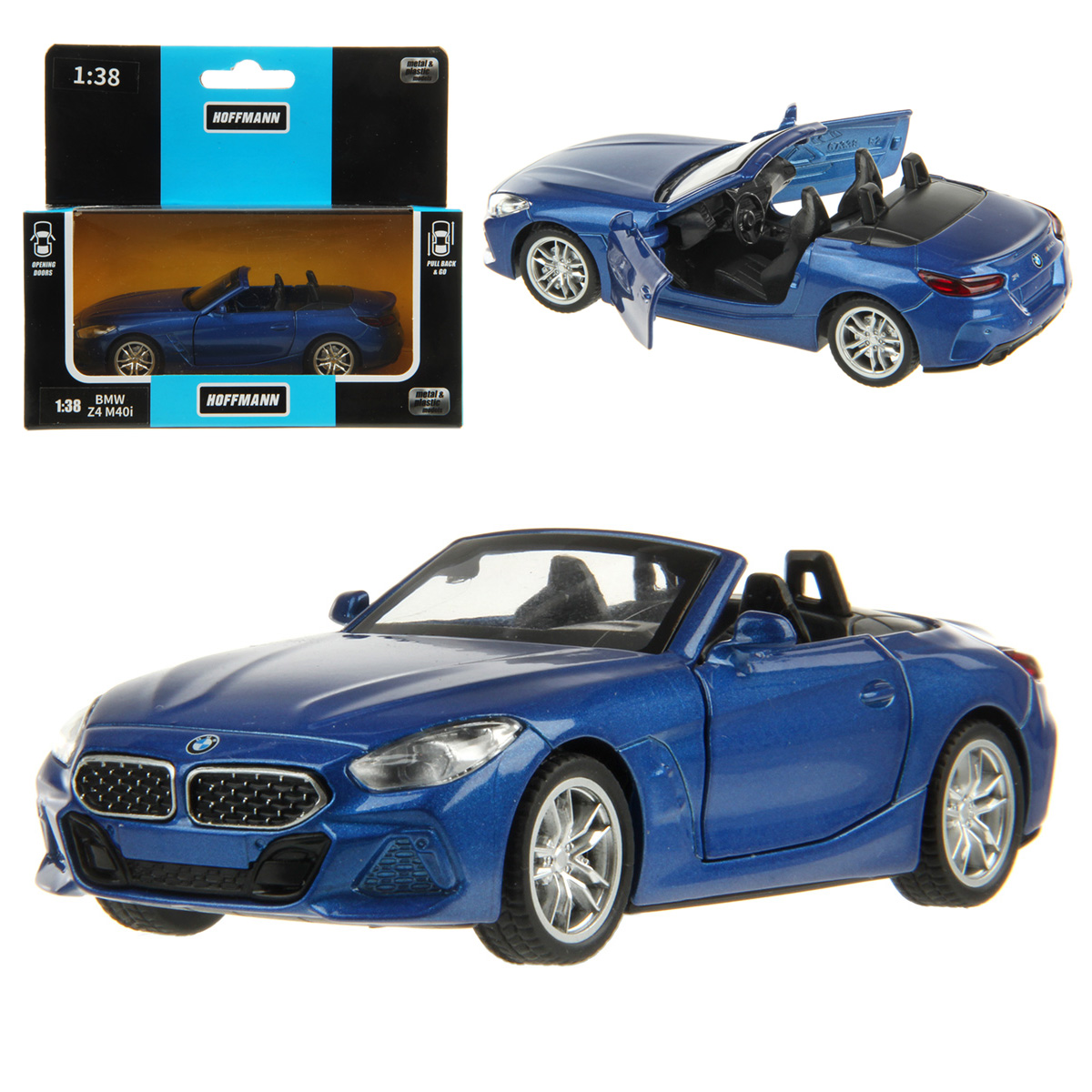 Машина металлическая Hoffmann 1:38 BMW Z4M40i синяя инерция hoffmann машина металлическая российский автопром 7 1 32