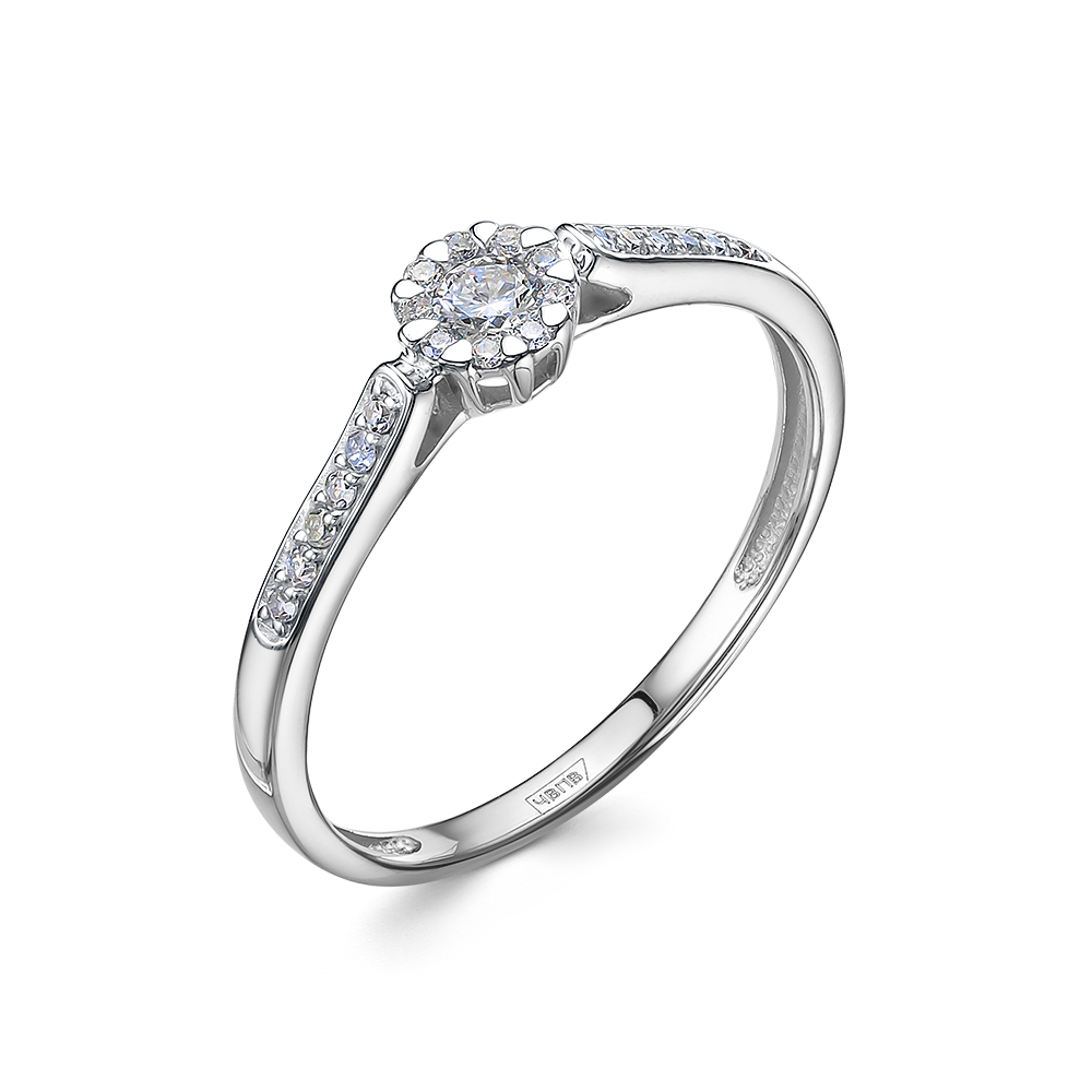 

Кольцо из белого золота с бриллиантом р. 15,5 Vesna jewelry 11602-251-46-00, 11602-251-46-00