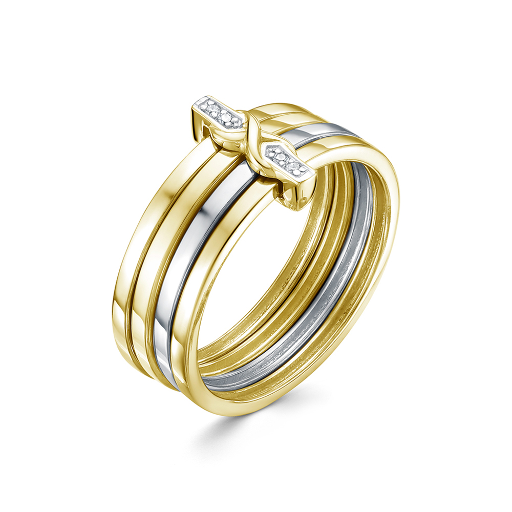 Кольцо из желтого золота с бриллиантом р. 16 Vesna jewelry 11013-351-00-01