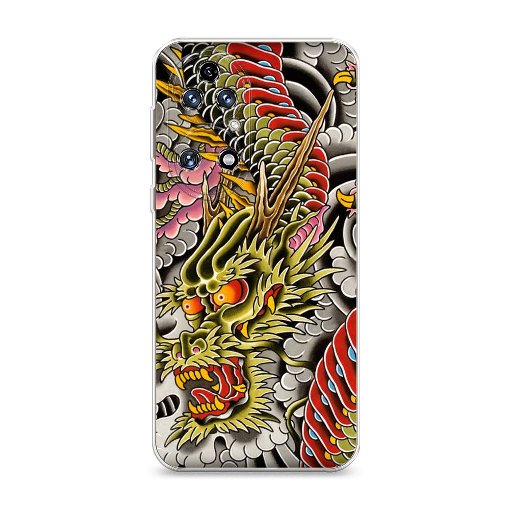 

Чехол на Huawei P50 "Японский дракон", Желтый;розовый;красный, 6104950-4