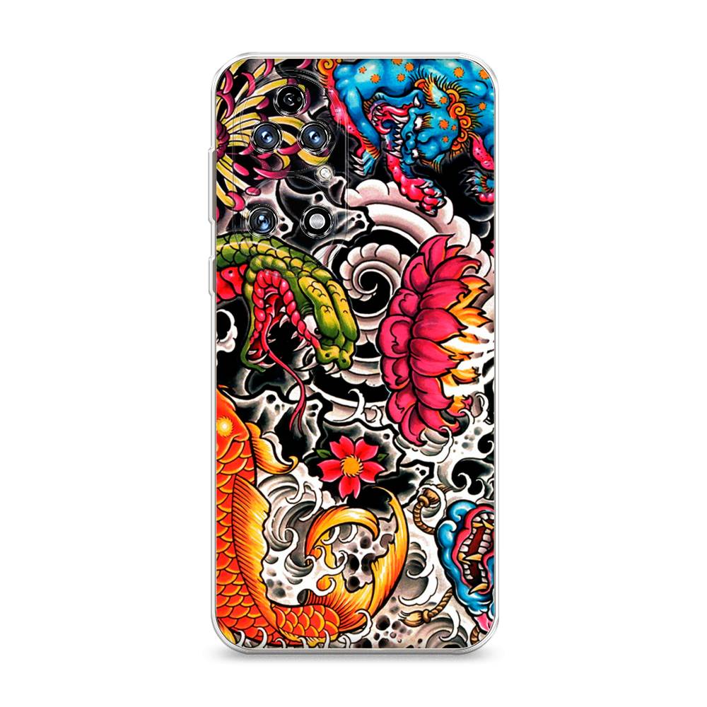 

Чехол на Huawei P50 "Японское искусство", Красный;оранжевый;голубой, 6104950-4