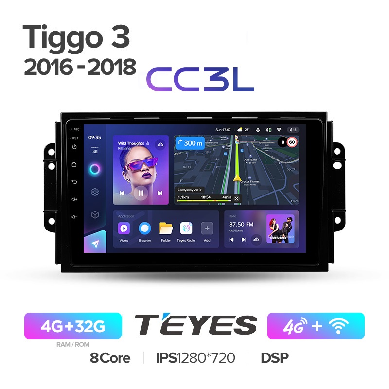 Автомобильная магнитола Teyes CC3L 4/32Гб Chery Tiggo 3 2016 - 2018 ANDROID