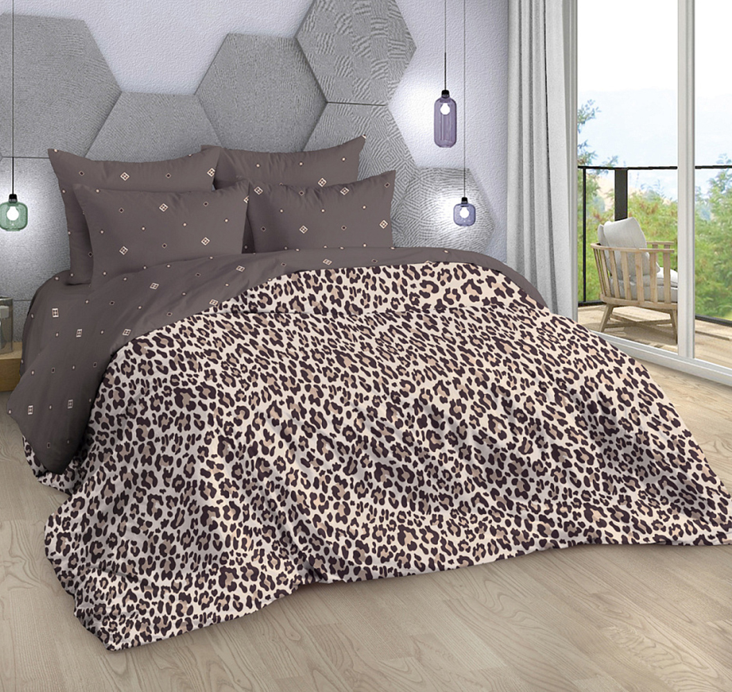 

Постельное белье Mercury Home Леопард 1.5 СП поплин 4 наволочки, Леопард