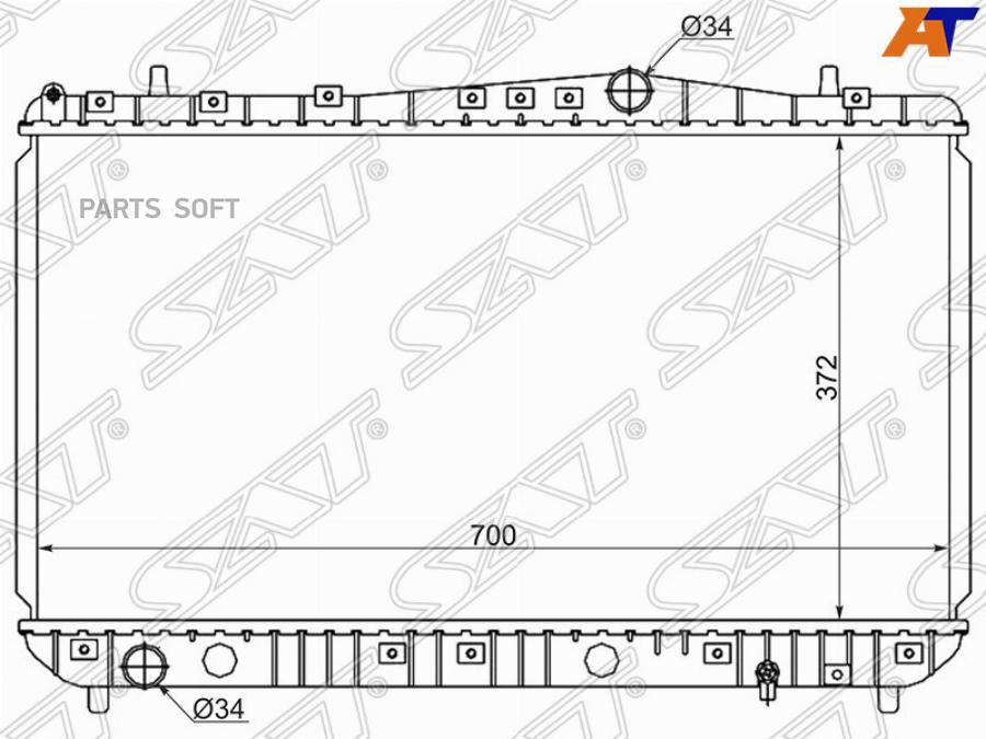 

SAT Радиатор DAEWOO NUBIRA/CHEVROLET LACETTI/SUZUKI FORENZA 1.4/1.6/1.8 03-